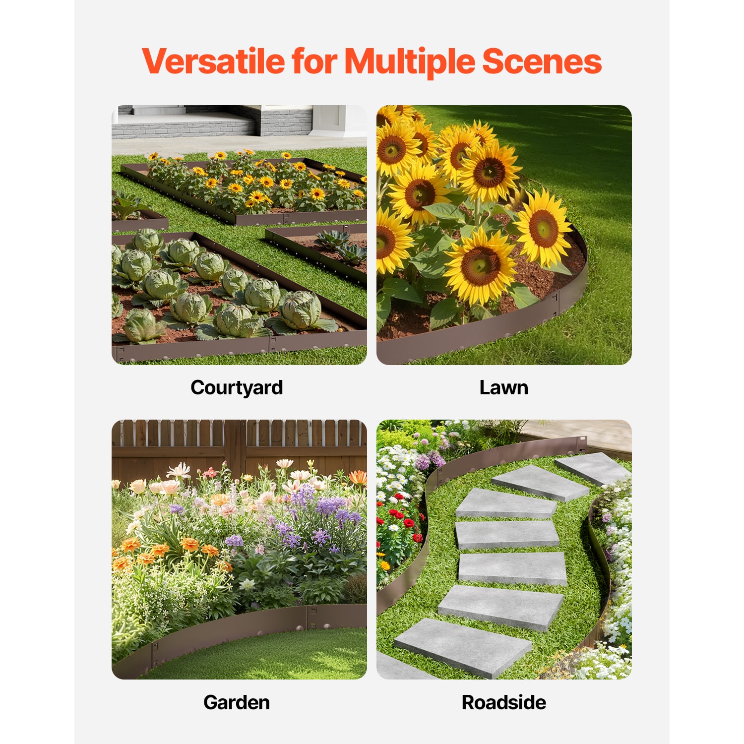 Steel Landscape Edging Border Rust-resistant Garden Metal Edging_voghion.com